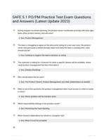 SAFE 5.1 PO/PM Practice Test Exam Questions and Answers (Latest Update 2023)