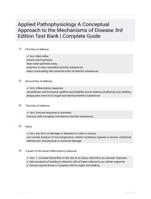 Applied Pathophysiology A Conceptual Approach to the Mechanisms of Disease |99 Questions| With Correct Answers.