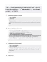 TNCC Trauma Nursing Core Course 7th Edition ENA 197 CORRECTLY ANSWERED QUESTIONS LATEST UPDATE