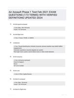 Air Assault Phase 1 Test Feb 2021 EXAM QUESTIONS (173 TERMS) WITH VERIFIED DEFINITIONS UPDATED 2024