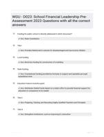 WGU - D023: School Financial Leadership Pre-Assessment 2023 Questions with all the correct answers