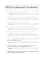 1602 Final Exam Questions & Correct Solutions