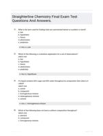 Straighterline Chemistry Final Exam Test Questions And Answers.