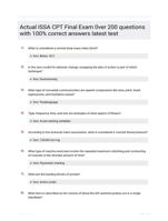 Actual ISSA CPT Final Exam 0ver 200 questions with 100% correct answers latest test