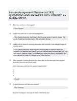 Lenses
Assignment Flashcards (1&2) QUESTIONS AND ANSWERS 100% VERIFIED A+ GUARANTEED