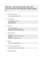 PNR 400 - Exam prep Questions and 100% Correct  Answers with Rationale already graded A+