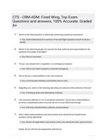 CTS - CRM-ADM- Fixed Wing, Top Exam Questions and answers, 100% Accurate. Graded A+