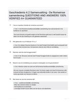 Geschiedenis 4.2 Samenvatting - De Romeinse samenleving QUESTIONS AND ANSWERS 100% VERIFIED A+ GUARANTEED