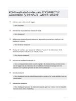 KOM kwalitatief onderzoek 57 CORRECTLY ANSWERED QUESTIONS LATEST UPDATE