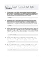 Business stats ch. 9 test bank Study Guide Graded A+