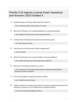 Florida 2-20 Agents License Exam Questions and Answers 2023 Graded A