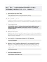 WGU D027 Exam Questions With Correct Answers | Latest 2023/2024 | GRADED