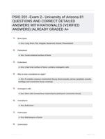 PSIO 201--Exam 2-- University of Arizona 81 QUESTIONS AND CORRECT DETAILED ANSWERS WITH RATIONALES (VERIFIED ANSWERS) |ALREADY GRADED A+