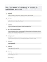 PSIO 201--Exam 2-- University of Arizona - Questions & Solutions