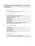 Cambridge IGCSE History Option B - USA Depth Study Notes