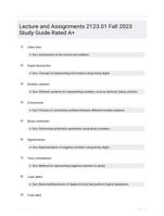 Lecture and Assignments 2123.01 Fall 2023 Study Guide Rated A+