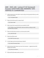 AWK - 2023 JUN - Lecture 01-02 Homework Answers QUESTIONS AND ANSWERS 100% VERIFIED A+ GUARANTEED