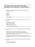 PHTLS Pre & Post Test QUESTIONS AND ANSWERS 100% VERIFIED A+ GUARANTEED