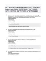 CC Certification Practice Questions (Coffee with Prabh Nair) EXAM QUESTIONS (106 TERMS) WITH VERIFIED DEFINITIONS UPDATED 2024