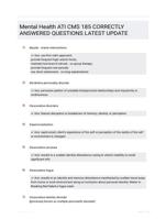 Mental Health ATI CMS 185 CORRECTLY ANSWERED QUESTIONS LATEST UPDATE