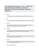 UTA pathophysiology exam 4 ALL COMPLETE  QUESTIONS AND CORRECT  DETAILED ANSWERS (VERIFIED  ANSWERS) |ALREADY GRADED A+