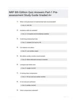 NRP 8th Edition Quiz Answers Part-1 Pre-assessment Study Guide Graded A+