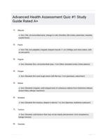 Advanced Health Assessment Quiz #1 Study Guide Rated A+