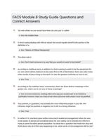 FACS Module 8 Study Guide Questions and Correct Answers