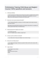 ProSolutions Training Child Abuse and Neglect Course (100%) questions and answers