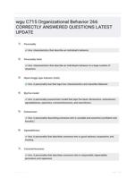 wgu C715 Organizational Behavior EXAM QUESTIONS (266 TERMS) WITH VERIFIED DEFINITIONS UPDATED 2024