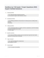 hondros nur 163 exam 1 Exam  Questions With Expert Verified  Solutions