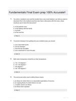 Fundamentals Final exam practice questions & answers 2024