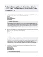 Pediatric Nursing (Wong's Essentials): Chapter 1 Study Guide Questions and Correct Answers