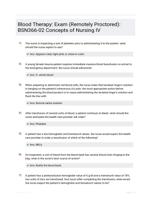 Blood Therapy: Exam (Remotely Proctored): BSN366-02 Concepts of Nursing IV 