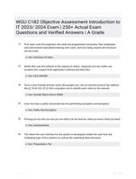 WGU C182 Objective Assessment Study Guide Graded A+