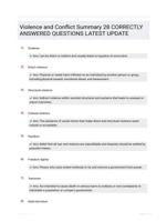 Violence and Conflict Summary 28 CORRECTLY ANSWERED QUESTIONS LATEST UPDATE