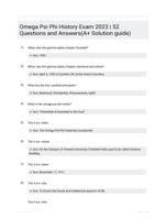 Omega Psi Phi History Exam 2023 | 52 Questions and Answers(A+ Solution guide)