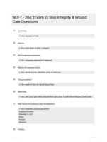 NUFT - 204: (Exam 2) Skin Integrity & Wound Care Questions