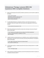 Intravenous Therapy Lessons BSN 246 Questions With Complete Solutions