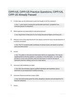 CIPP/US, CIPP/US Practice Questions, CIPP/US, CIPP US EXAM QUESTIONS (1471 TERMS) WITH VERIFIED DEFINITIONS UPDATED 2024