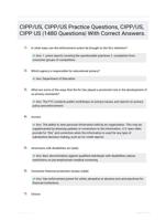 CIPP/US, CIPP/US Practice Questions, CIPP/US, CIPP US Study Guide Graded A+