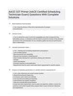 AACE CST Primer (AACE Certified Scheduling Technician Exam) Questions With Complete Solutions