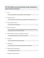 ATI PN Adult med surg Study Guide Questions and Correct Answers