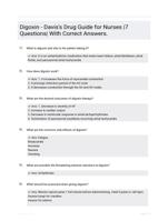 Digoxin - Davis's Drug Guide for Nurses |7 Questions| With Correct Answers.