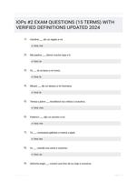 IOPs #2 EXAM QUESTIONS (15 TERMS) WITH VERIFIED DEFINITIONS UPDATED 2024