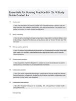 Essentials for Nursing Practice 8th Ch. 9 Study Guide Graded A+