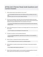 AP Bio Unit 2 Review Study Guide Questions and Correct Answers