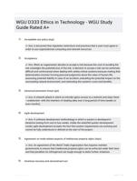 WGU D333 Ethics in Technology - WGU Study Guide Graded A+