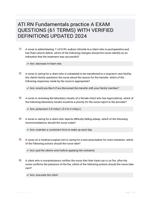 ATI RN Fundamentals practice A EXAM QUESTIONS (61 TERMS) WITH VERIFIED DEFINITIONS UPDATED 2024