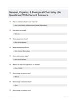 General, Organic, & Biological Chemistry |66 Questions| With Correct Answers.